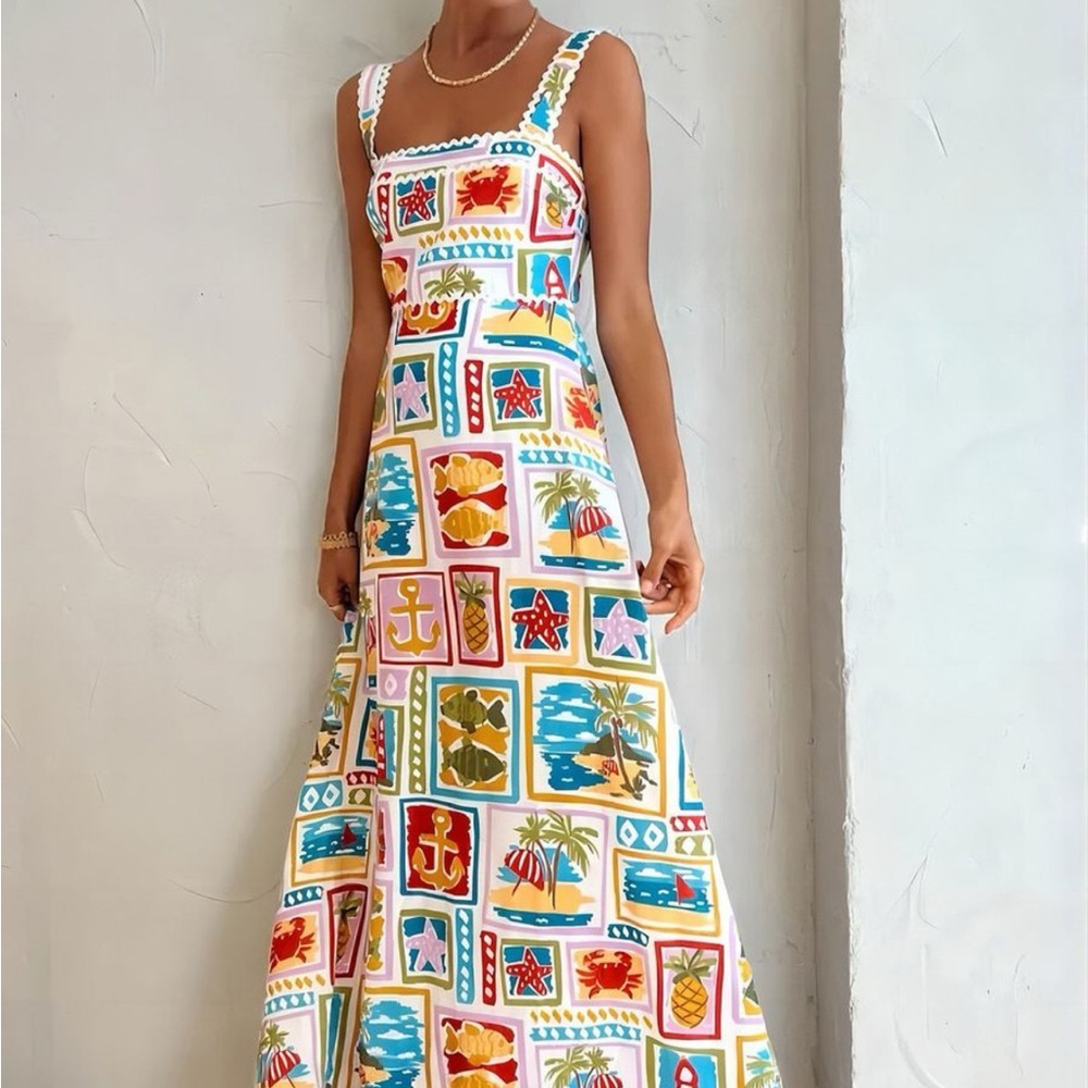 Colorful Patterned Maxi Dress